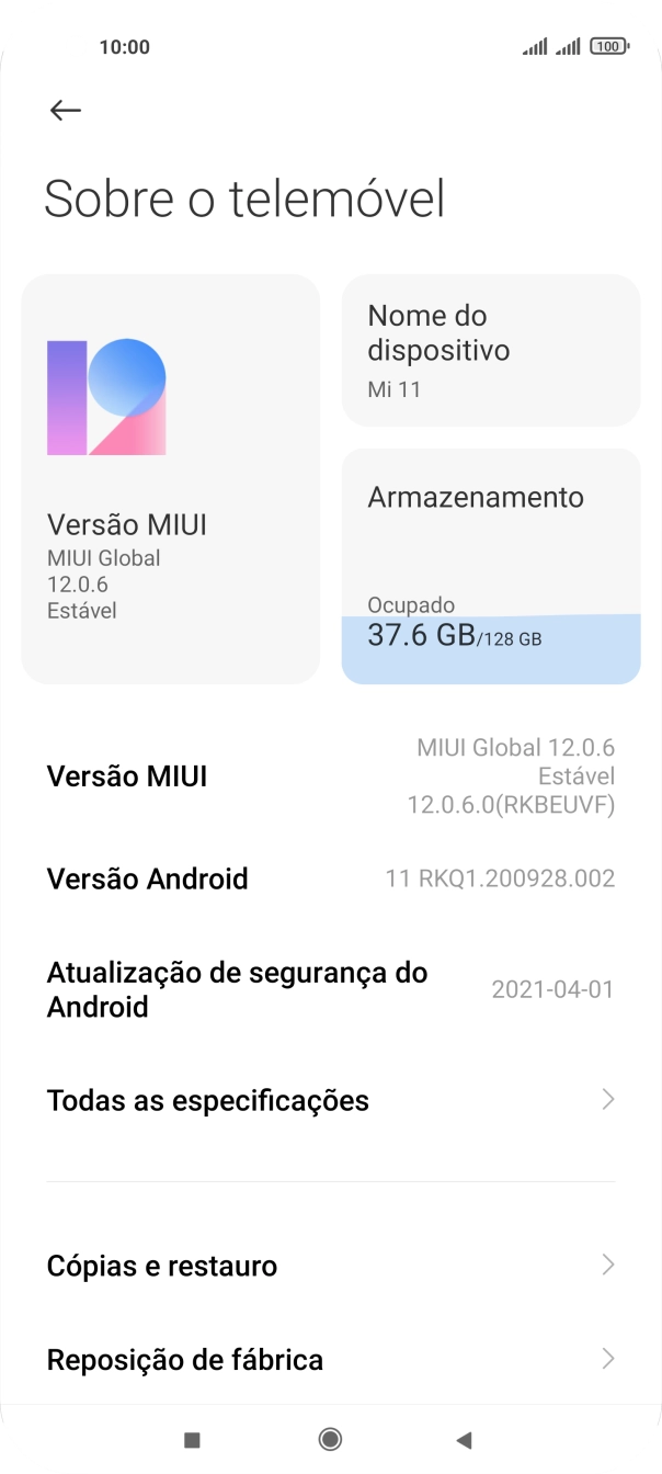 Prima Todas as especificações.