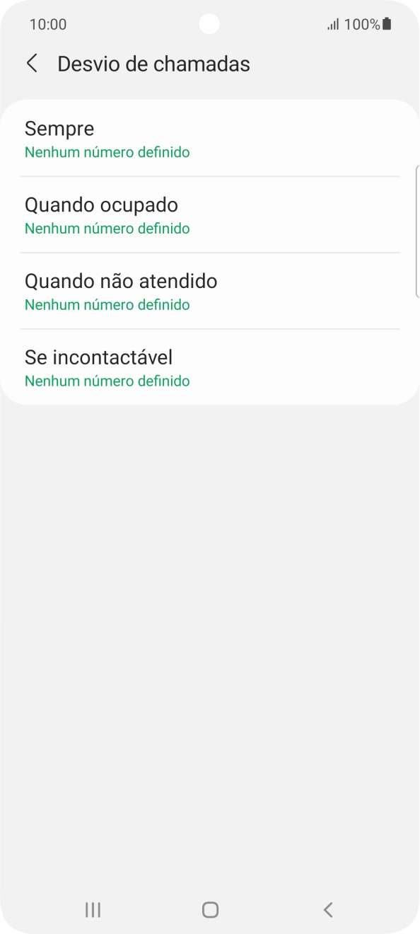 Prima o tipo de desvio pretendido.