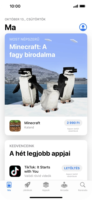 Válaszd a Keresés lehetőséget.