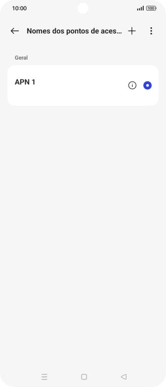 Prima o ícone para adicionar.