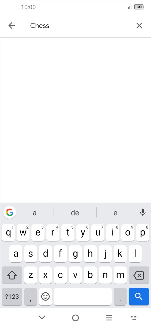 Introduza o nome ou categoria da app pretendida e prima o ícone para pesquisar.