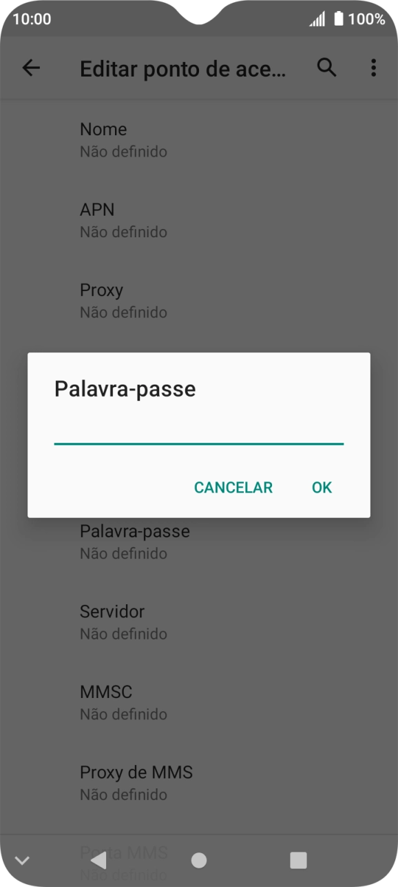 Introduza vodafone e prima OK.