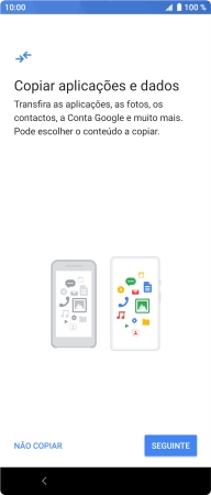 É possível transferir conteúdo de outro telefone quando o telefone for ativado antes da primeira utilização e quando o telefone tiver sido reiniciado. Quando esta imagem for mostrada no ecrã, o telefone está pronto para transferir conteúdo de outro telefone.