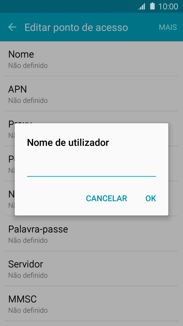 Introduza vodafone e prima OK.