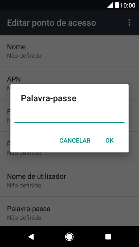 Introduza vodafone e prima OK.