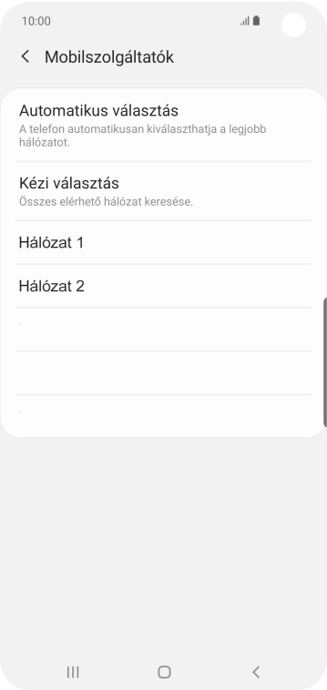 Válaszd ki a kívánt hálózatot.