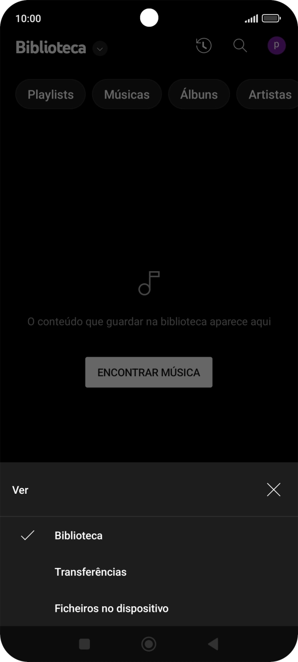 Prima Ficheiros no dispositivo e dirija-se ao ficheiro de música pretendido.