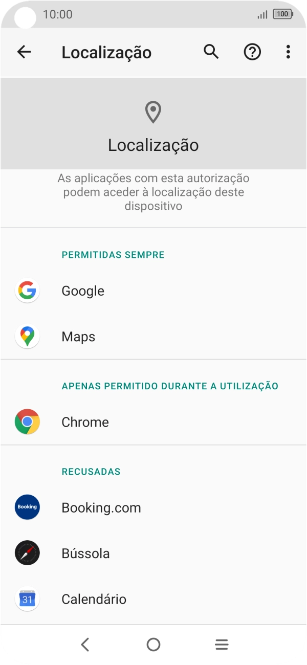 Prima a app pretendida.