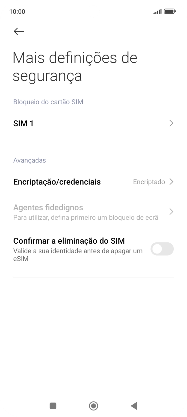 Prima o nome do cartão SIM.