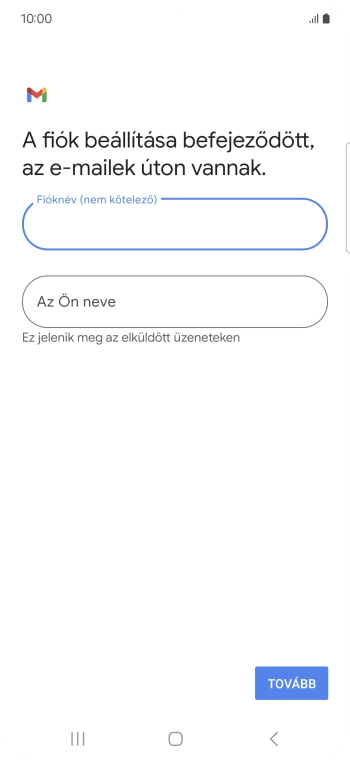 Kattints Az Ön neve mezőre, és írd be a kívánt küldőnevet.