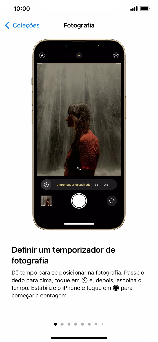 Para voltar ao ecrã inicial, deslize o dedo de baixo para cima a partir da base do ecrã.