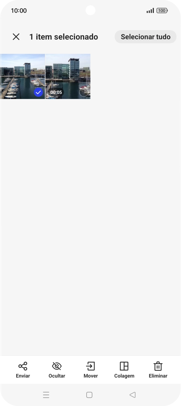 Prima o ícone para selecionar todos.