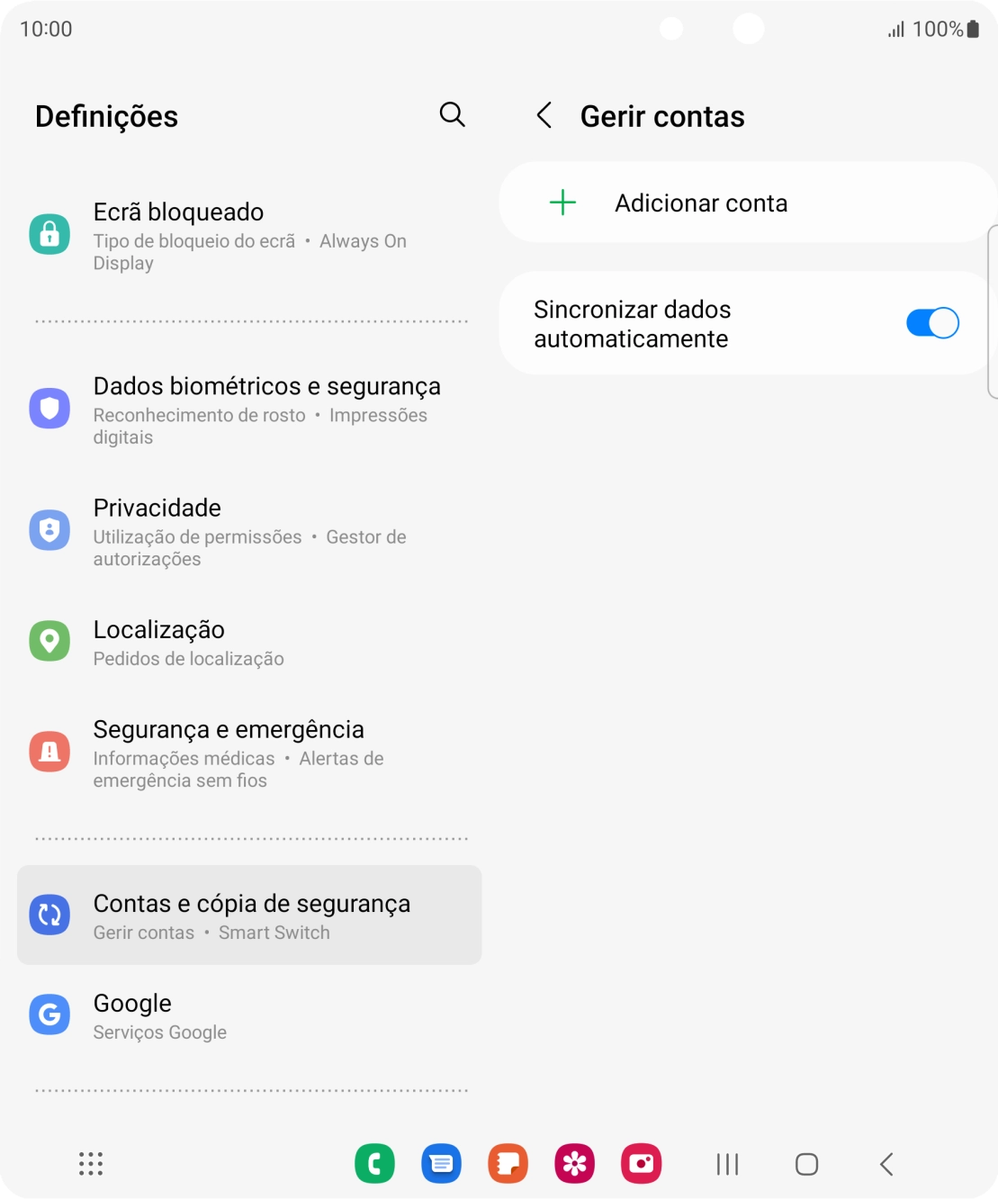 Prima Adicionar conta.