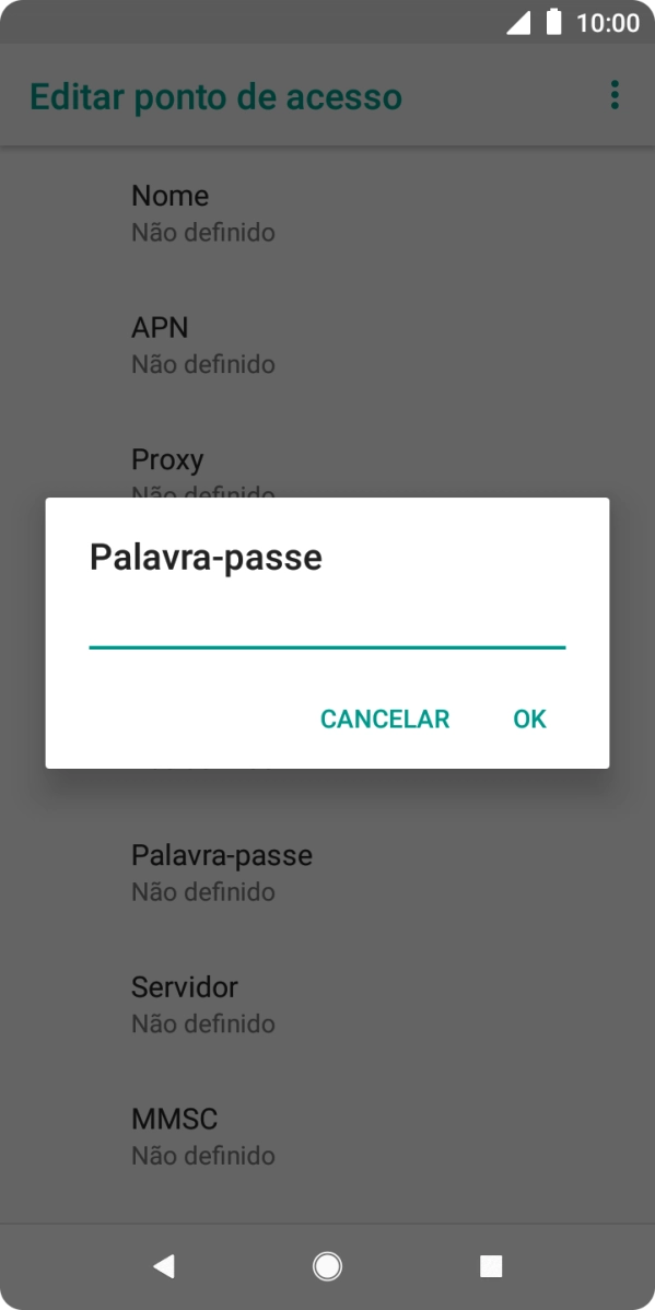 Introduza vodafone e prima OK.
