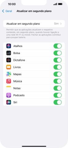 Prima Atualizar em segundo plano.