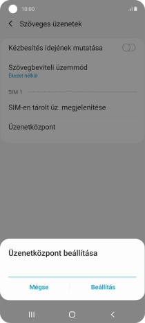 Írd be a +36709996500 számot, és válaszd a Beállítás lehetőséget.