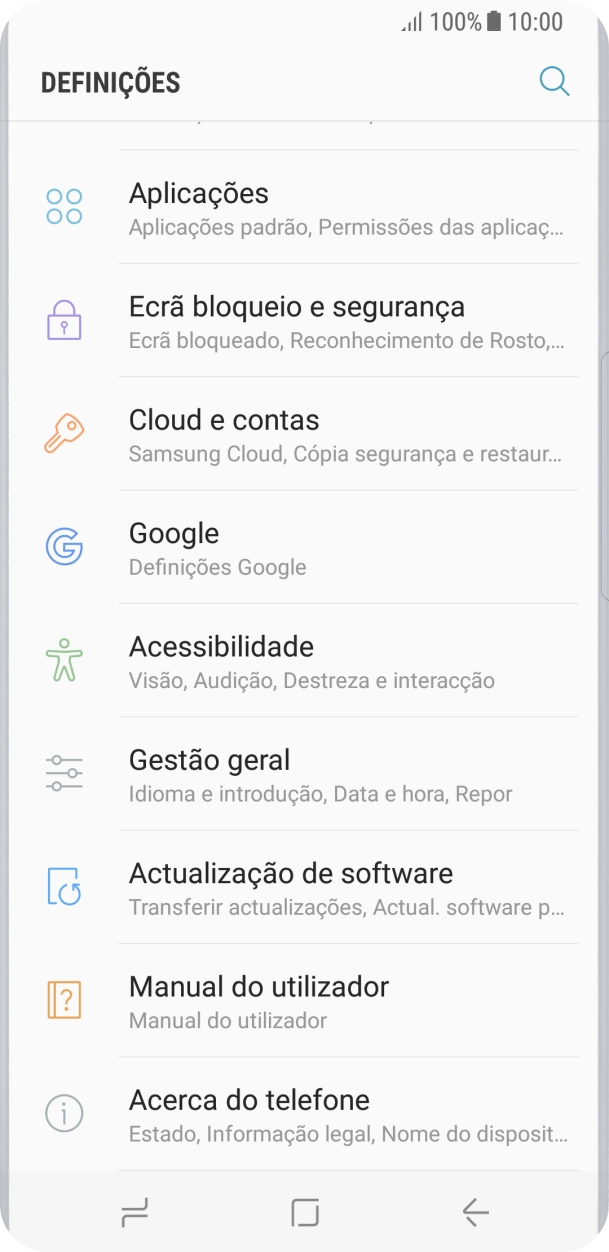 Prima Acerca do telefone.