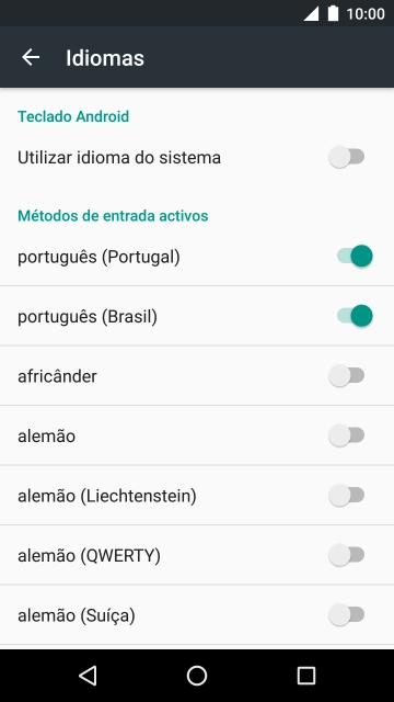 Prima a tecla de retrocesso.