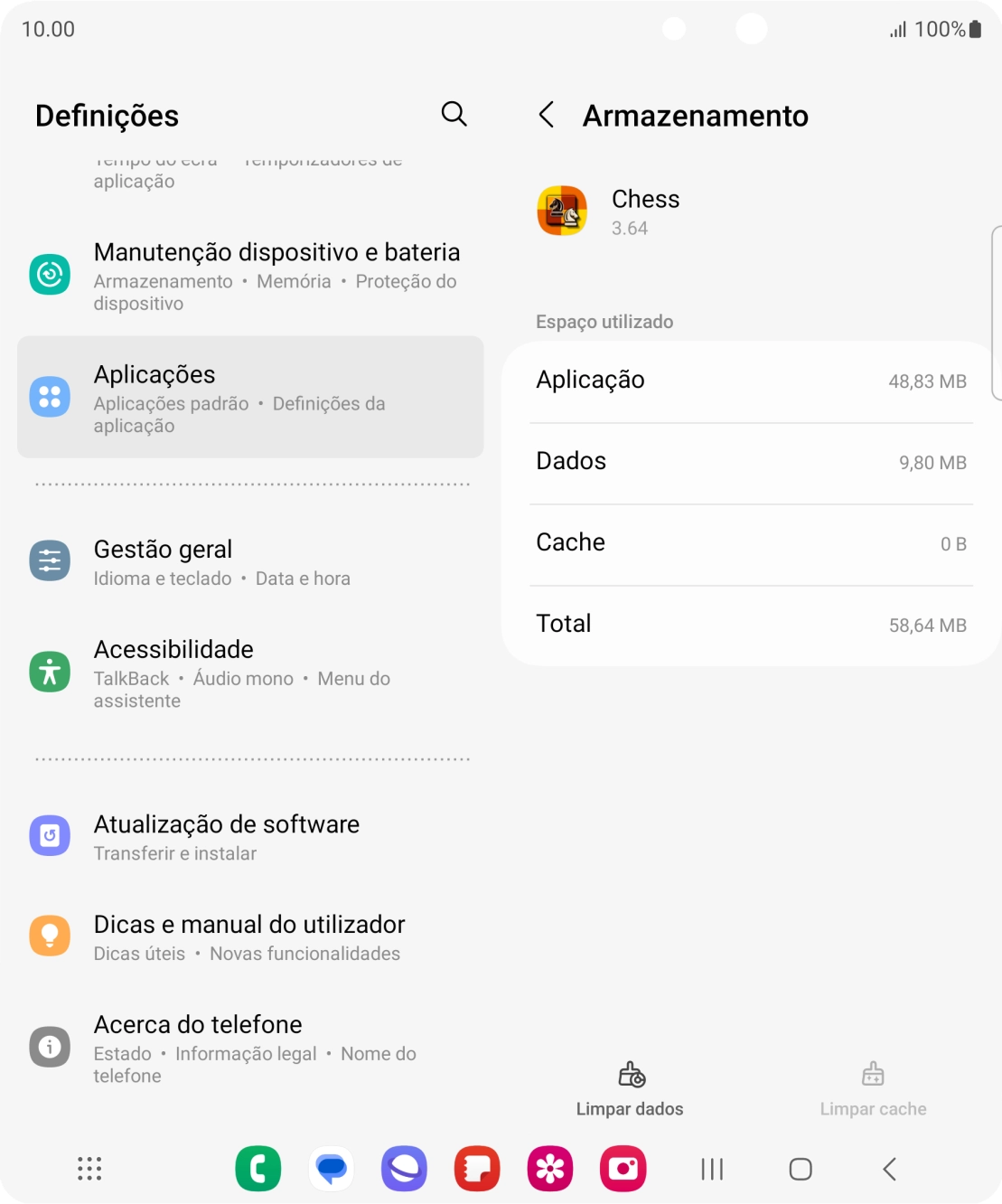 Prima a tecla de início para terminar e voltar ao ecrã inicial.