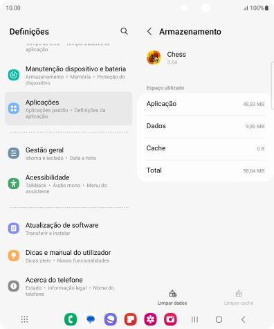 Prima a tecla de início para terminar e voltar ao ecrã inicial.