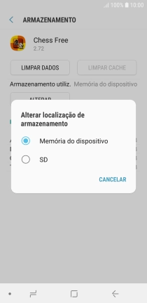 Prima o nome do cartão de memória.
