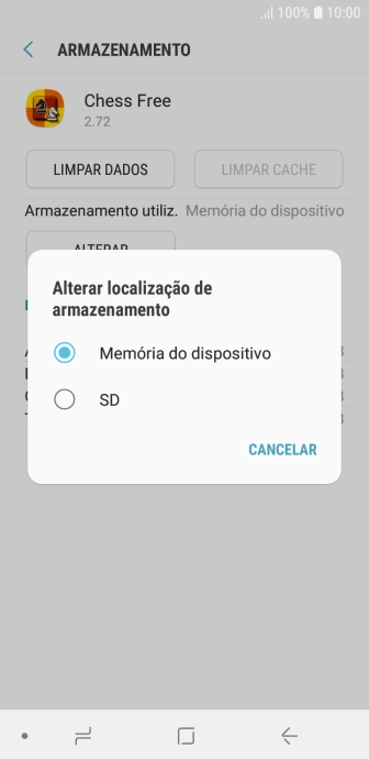 Prima o nome do cartão de memória.