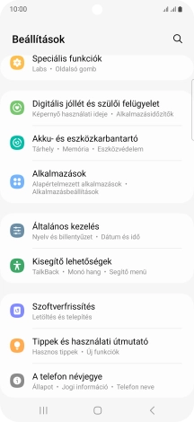 Válaszd az Általános kezelés lehetőséget.