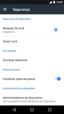 Prima Bloqueio de ecrã e introduza o código de bloqueio do telefone atual.