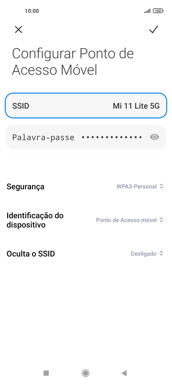 Prima Palavra-passe e introduza a password pretendida.