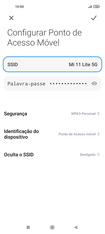 Prima Palavra-passe e introduza a password pretendida.