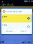 Escolha o cartão SIM pretendido para ativar ou desativar a utilização do cartão SIM.
