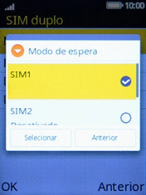 Escolha o cartão SIM pretendido para ativar ou desativar a utilização do cartão SIM.