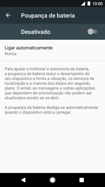 Prima o indicador para ativar a função.