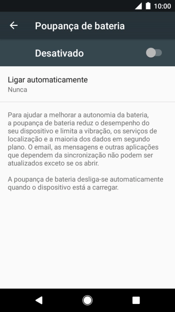 Prima o indicador para ativar a função.