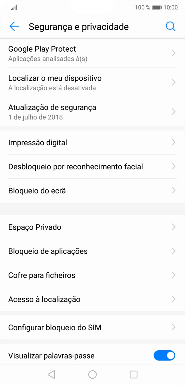 Prima Configurar bloqueio do SIM.