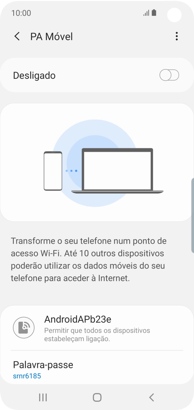 Prima o ícone de menu.
