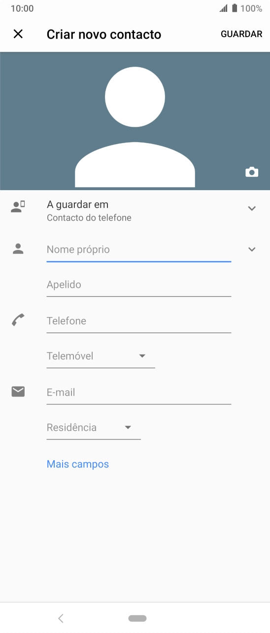 Prima a lista suspensa da lista de contactos.