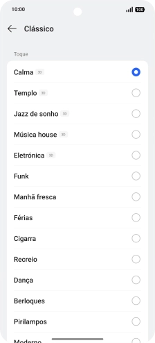 Prima os tons de toque pretendidos para os ouvir.