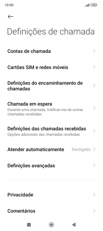 Prima Definições avançadas.