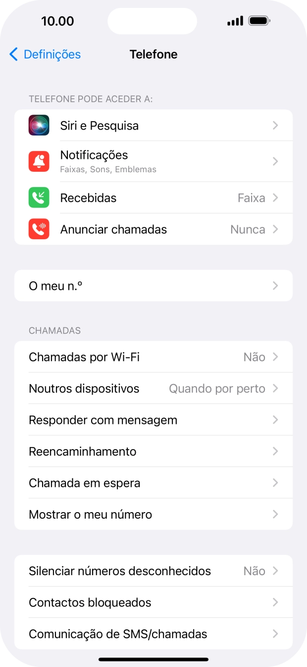 Prima Mostrar o meu número.