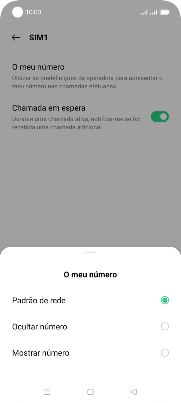 Prima Mostrar número para ativar a visualização do seu número.