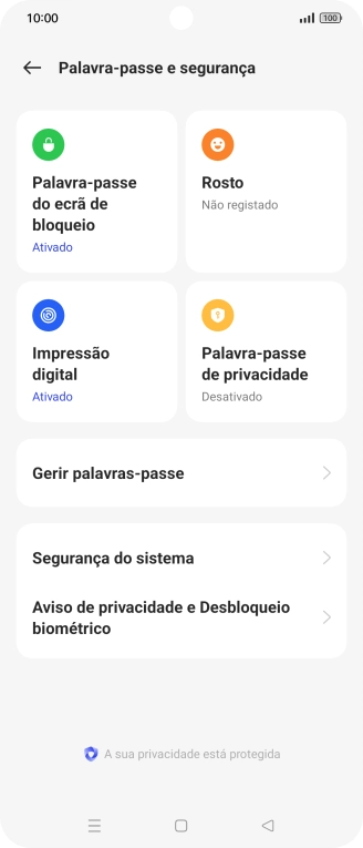Prima Palavra-passe do ecrã de bloqueio e introduza o código adicional de bloqueio do telefone que criou anteriormente.