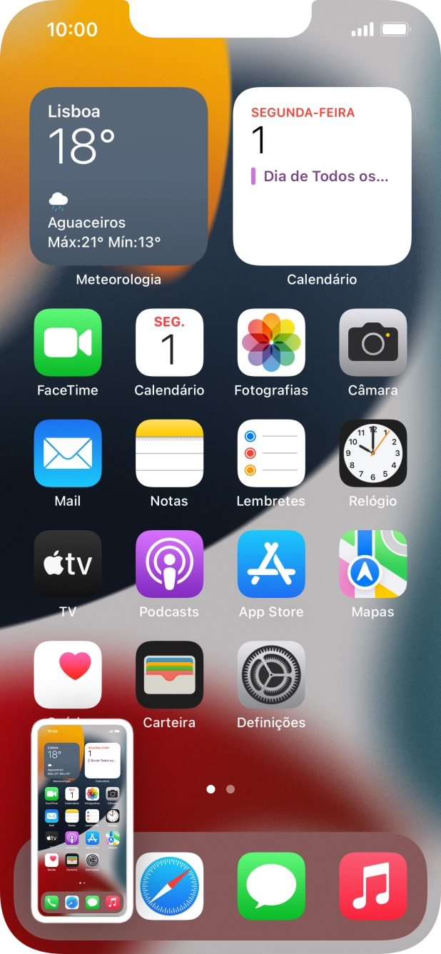Para modificar a captura de ecrã prima a captura de ecrã e siga as indicações no ecrã para efetuar as modificações pretendidas.