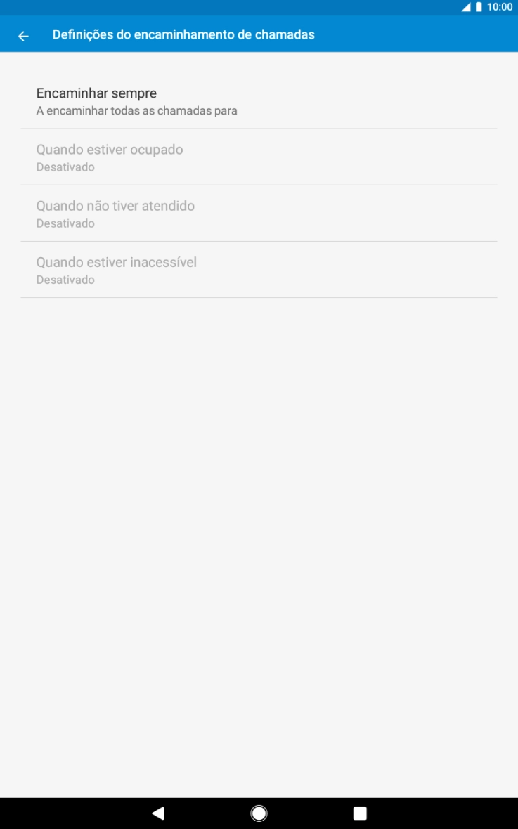 Prima o tipo de desvio pretendido.