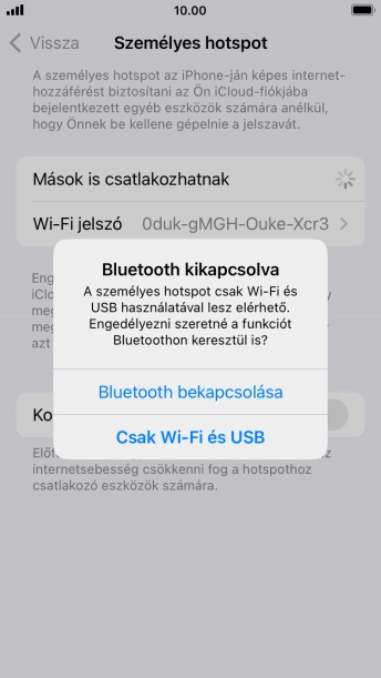 Amennyiben be van kapcsolva a Wi-Fi, válaszd a Csak Wi-Fi és USB lehetőséget.
