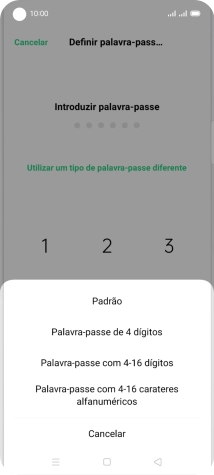 Prima o código de bloqueio do telefone pretendido e siga as indicações no ecrã para estabelecer um código de bloqueio adicional.