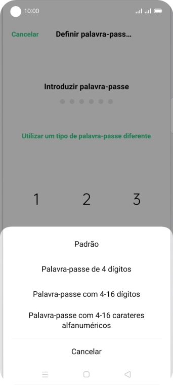 Prima o código de bloqueio do telefone pretendido e siga as indicações no ecrã para estabelecer um código de bloqueio adicional.