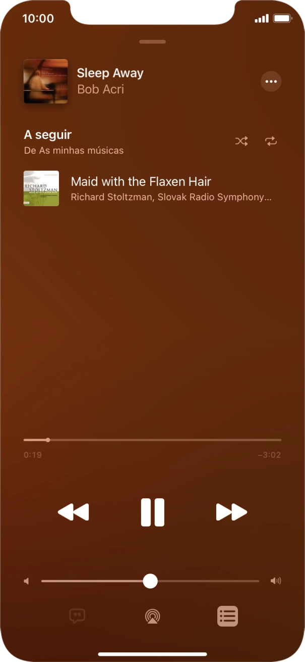 Prima o ícone de reprodução aleatória para ativar ou desativar a função.