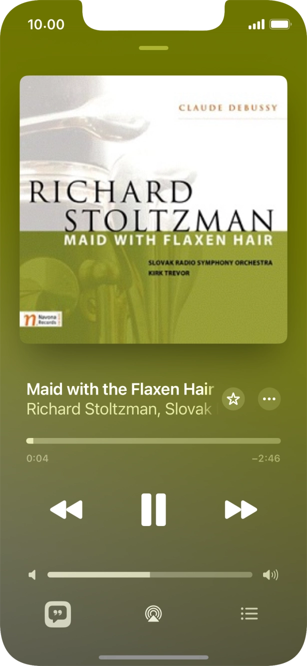 Prima a seta para a direita para ir para o ficheiro de música seguinte.