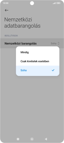 A funkció be- vagy kikapcsolásához válaszd a a kívánt beállítást.
